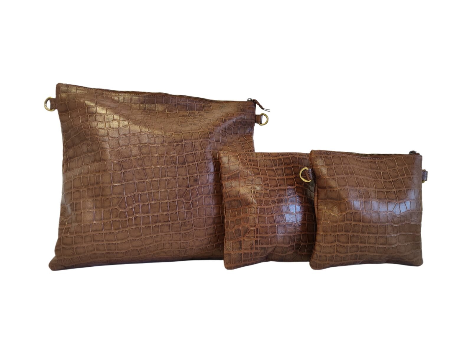 סט חתנים - דוגמת קרוקודיל צבע חום